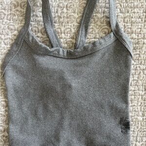 Gray Ribbed Tank Top